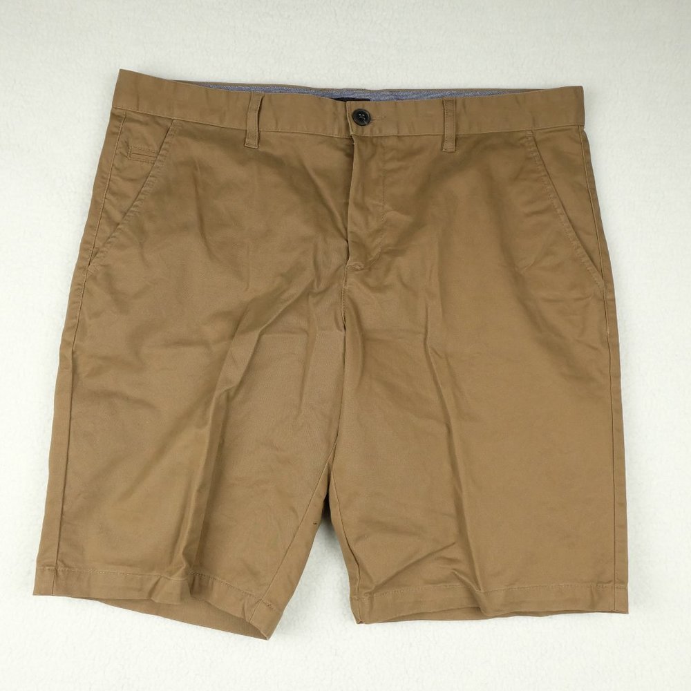 RW&Co Mens Chino Shorts 34 Beige Brown Classic Casual Lightweight Summer